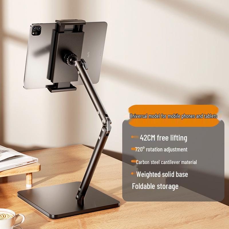 Adjustable Carbon Steel Double Arm Phone Stand for Live Streaming & Photography