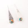 Natural Spiny Oyster Gemstone 925 Sterling Silver Jewelry Handmade Earrings 1.9" EE-165-45