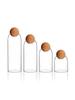 Transparent Borosilicate Glass Jar with Cork Stopper for Tea, Coffee, and Cereal Storage