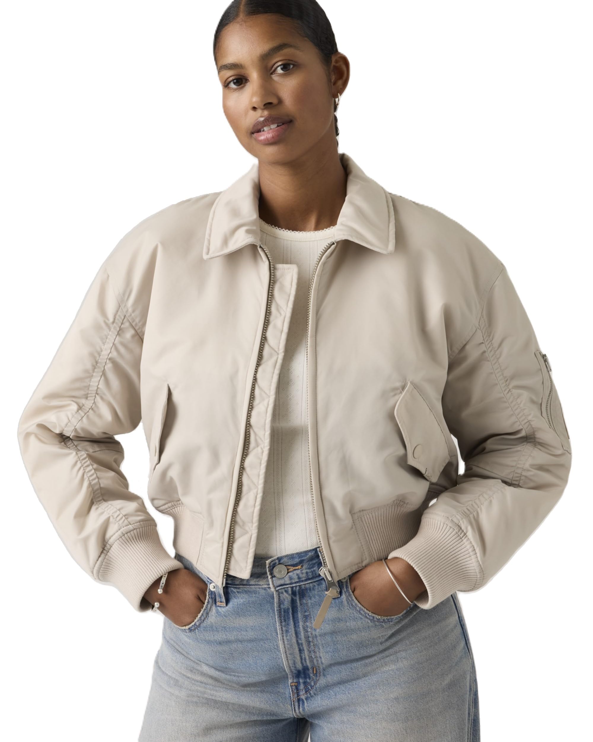 Levi s BOWIE CROP BOMBER JACKET Women s US S 005AQ-0002