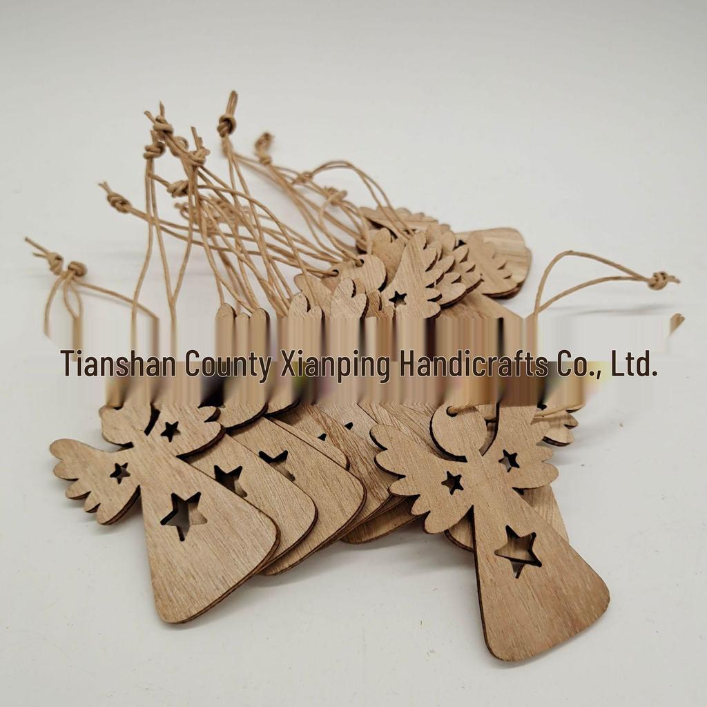 Boxed Wooden Christmas Snowflake Pendants: Laser-Engraved Hollow Ornaments