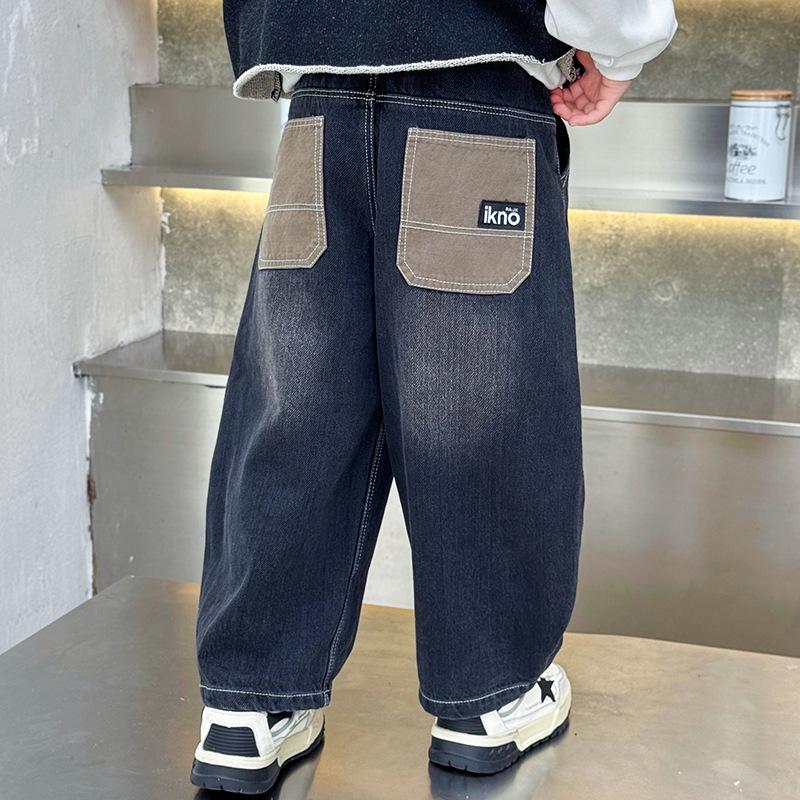 Autumn 2025 Boys' Loose Straight-Leg Jeans - Trendy, Handsome Style