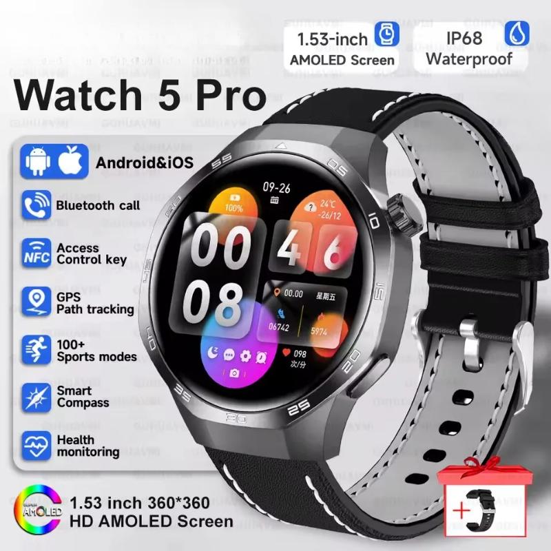 2025 New Bluetooth Call Smart Watch Men AMOLED HD Large Screen Heart Rate NFC IP68 Waterproof Sport Wireless Charging for Xiaomi