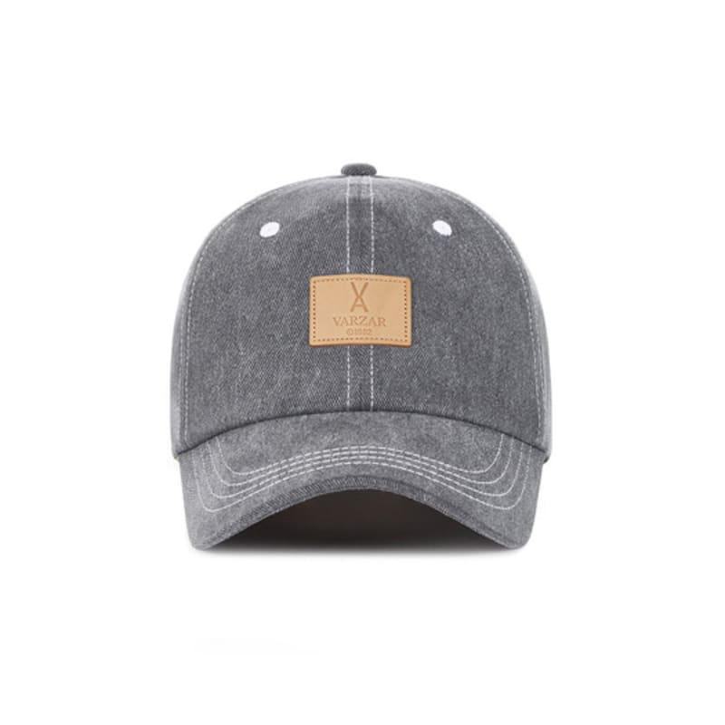 VARZAR VA Square Pigment Label Ball Cap Black