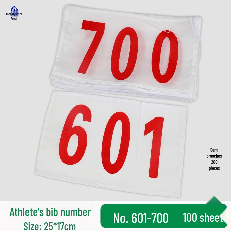 Athletic Race Bib Numbers