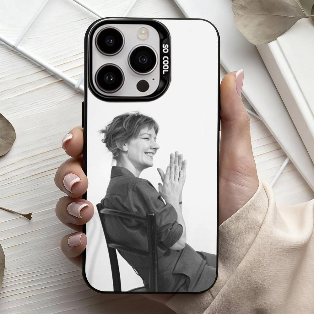 German Actress Sandra Huller Phone Case For iPhone17,16,15,14,13,12,11 Plus,Pro Max Candy Silver Plated Inside Cover