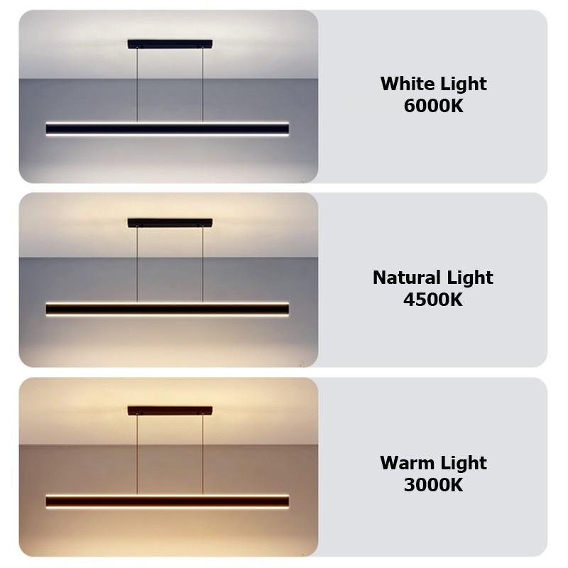 120CM Household Minimalist LED Chandelier 3 Lighting Modes Electric Ceiling Lamp Remote Control Dining Room Pendant Light