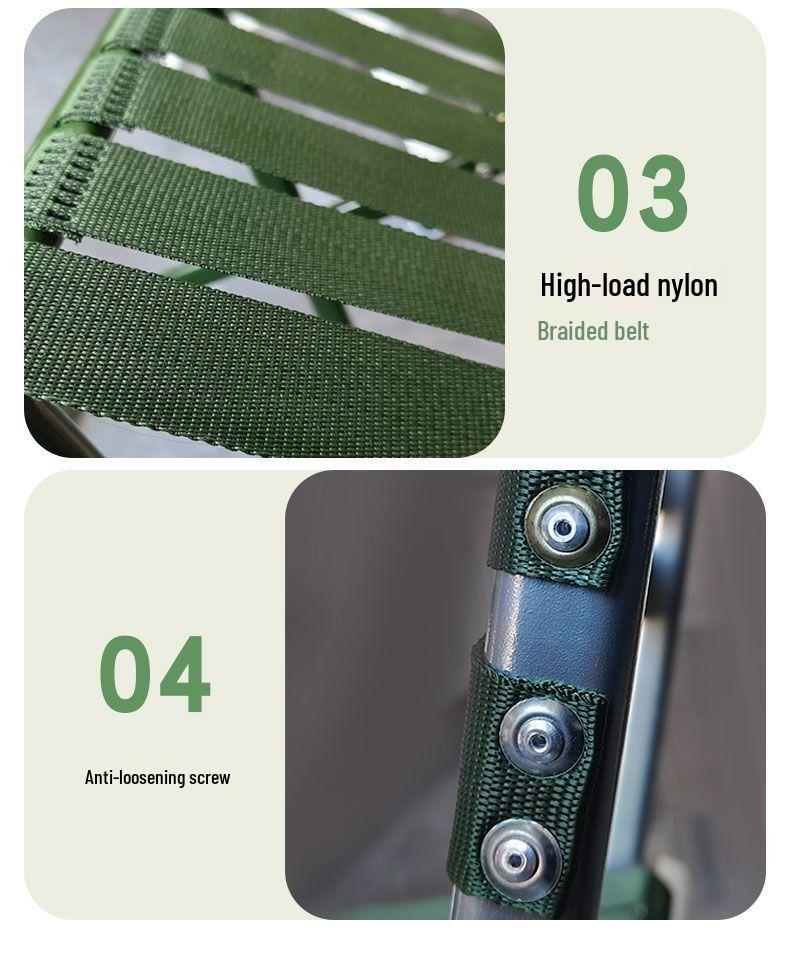 Extra Thick Folding Stool with Backrest for Outdoor Camping and Fishing