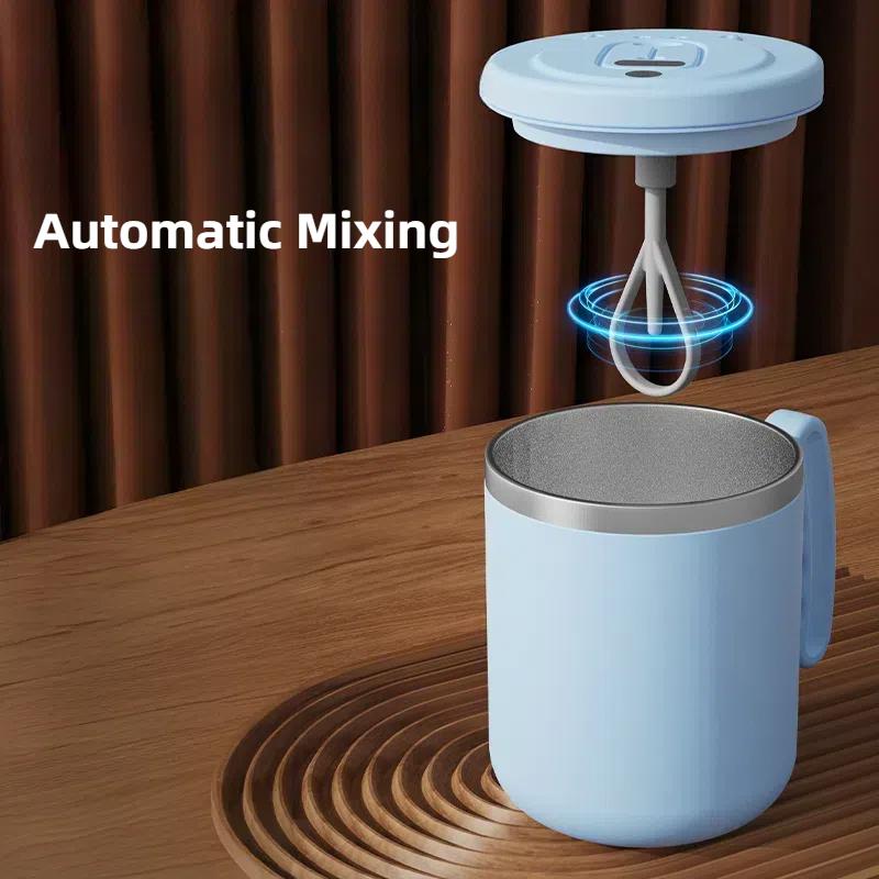 Tragbarer automatischer Mischbecher USB 304 Edelstahl elektrisch rotierender wasserdichter Milchkaffeebecher Macaron-Farbmixer Mixer