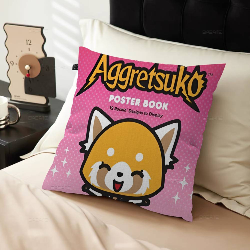 Aggretsuko Anime-Rock Poszewka na poduszkę toon Prezent Poszewka na poduszkę Sypialnia Dom Sofa Krzesło Siedzisko Dekoracja poszewka na poduszkę