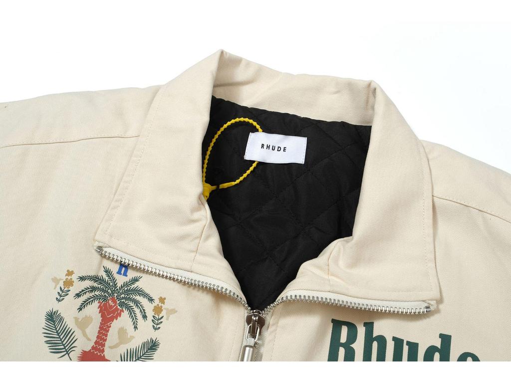 American High Street RH Retro Patchwork Coconut Tree Logo Zipper Jacket for Men & Women