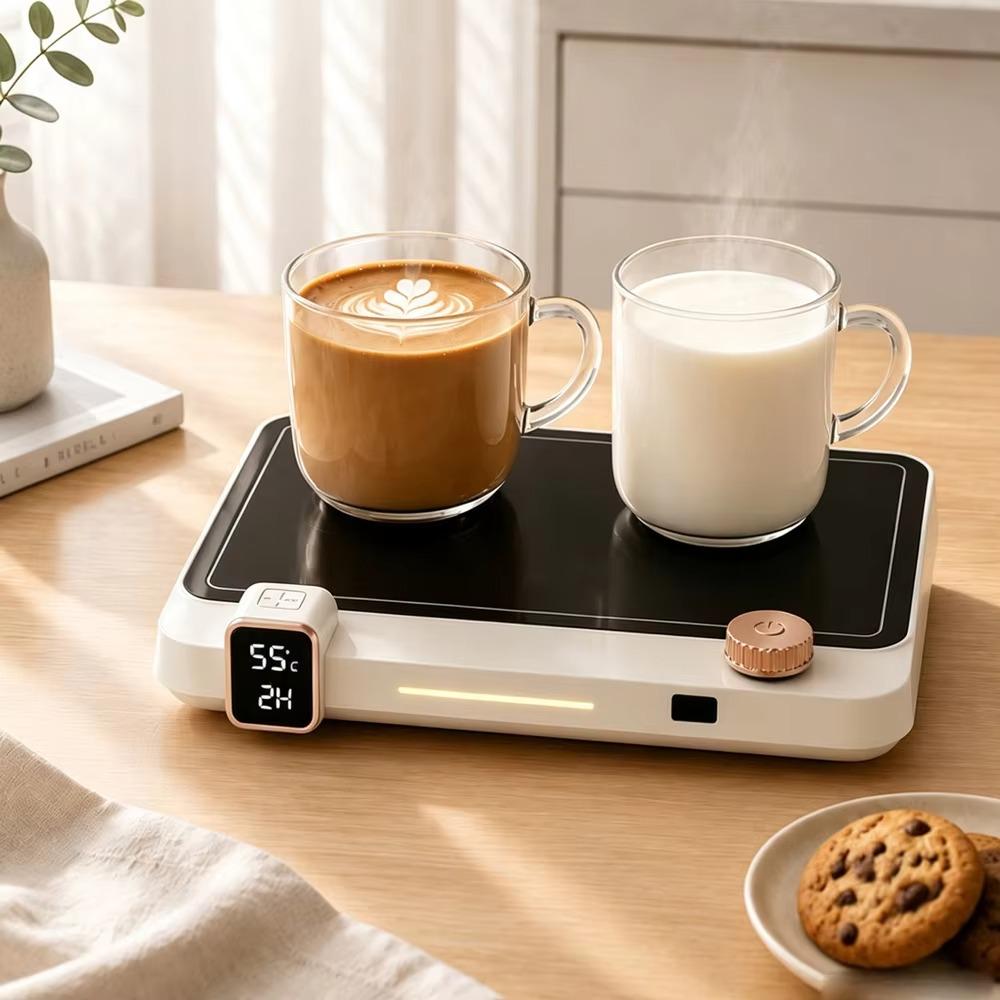 Adjustable Temperature Mug Warmer Temperature Display Thermal Coaster Cup Heater Lunch