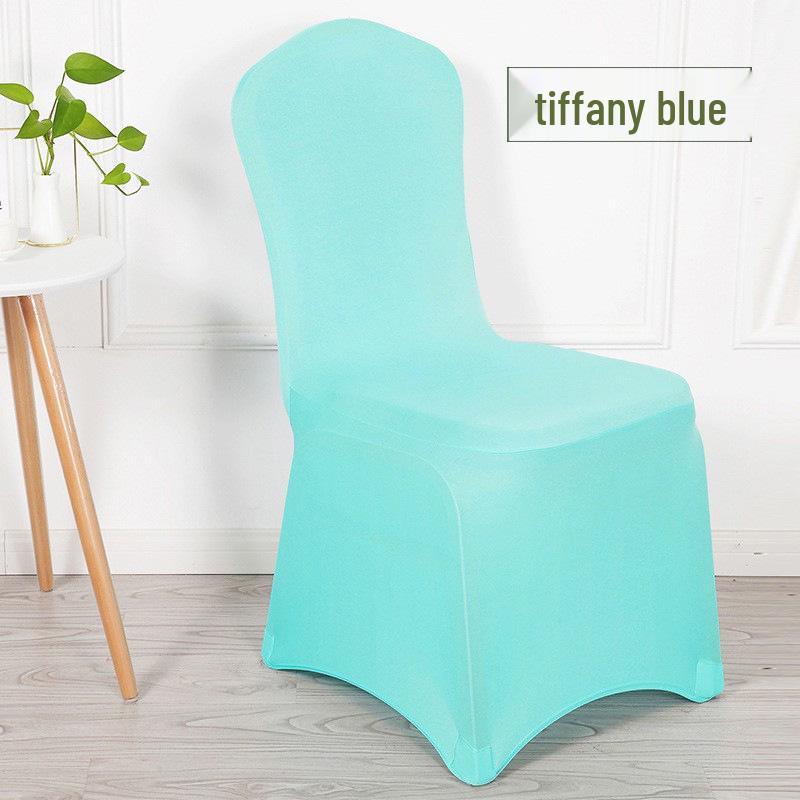 Red and White Stretch Chair Cover - Dustproof, Full Coverage for Banquet, Hotel, or Wedding Chairs.