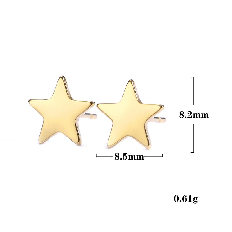 Teamer Korean Fashion Earrings Trendy 2026 Stainless Steel Stud Earrings for Women Pentagram Heart Cross Moon Minimalist Jewelry
