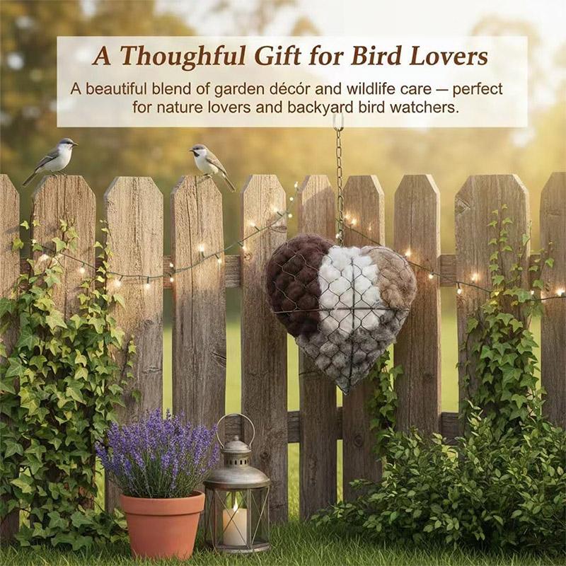 Hand-Made Fiber Bird Nest Heart Bird Nest Outdoor Courtyard Art Gardening Supply Material Scaffold Bee Nest Outdoor Garden Decor