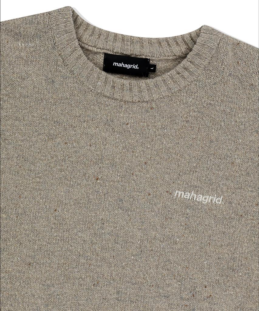 MAHAGRID Basic Logo Nep Knit Sweater Beige(Mg2Efmk605A)