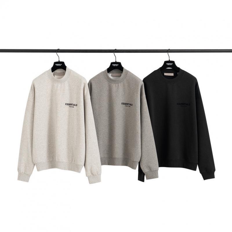 FOG ESSENTIALS Saison 8 Beflocktes Rundhals-Sweatshirt für Herren, lockere Passform