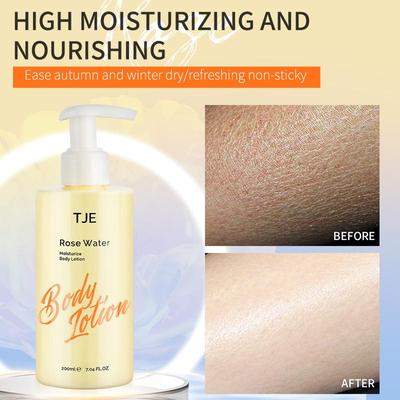 Rose Water MoisturizeBody Lotion 200ml Hydrating Moisturizing Body Lotion with Long-lasting Fragrance