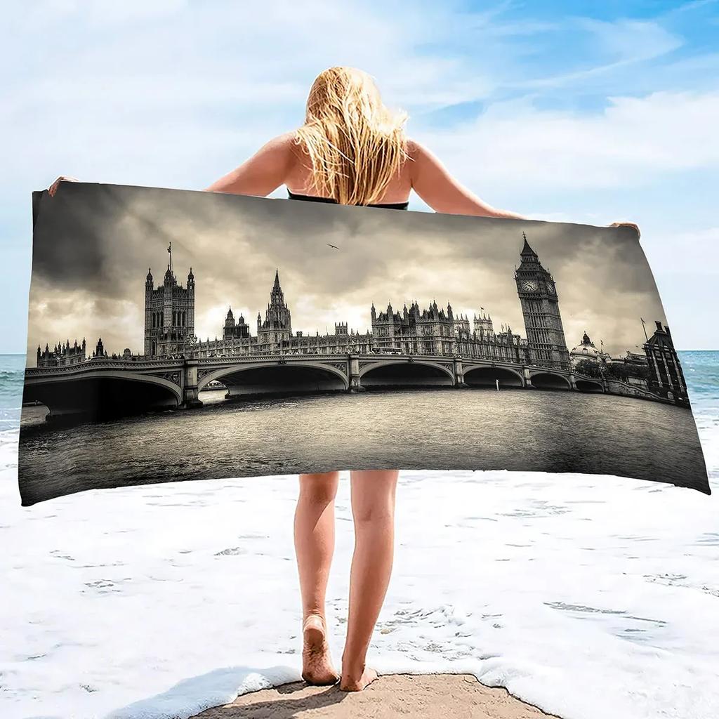Large Plush Microfiber Beach Towel Quickly Absorbs Water, Fast Drying, Easily Shake Off Sand,Gym Poolside Sunbed Throw for Women