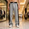 Spring and Autumn Men's Casual Pants Heavy Length Loose Contrast Color Spliced Sports Straight-Piece Pants