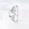 copper Heart White Zirconium Couple Proposal Ring Womens Anniversary Gift Engagement Rings for Women Mens Jewelr