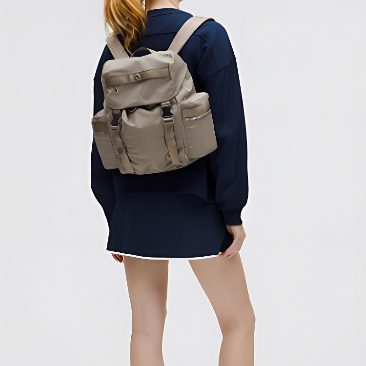 Lululemon Wunderlust 14L Versatile Lightweight Nylon Backpack Unisex Backpacks Warm-Brown-Gray LU9COIS-070108