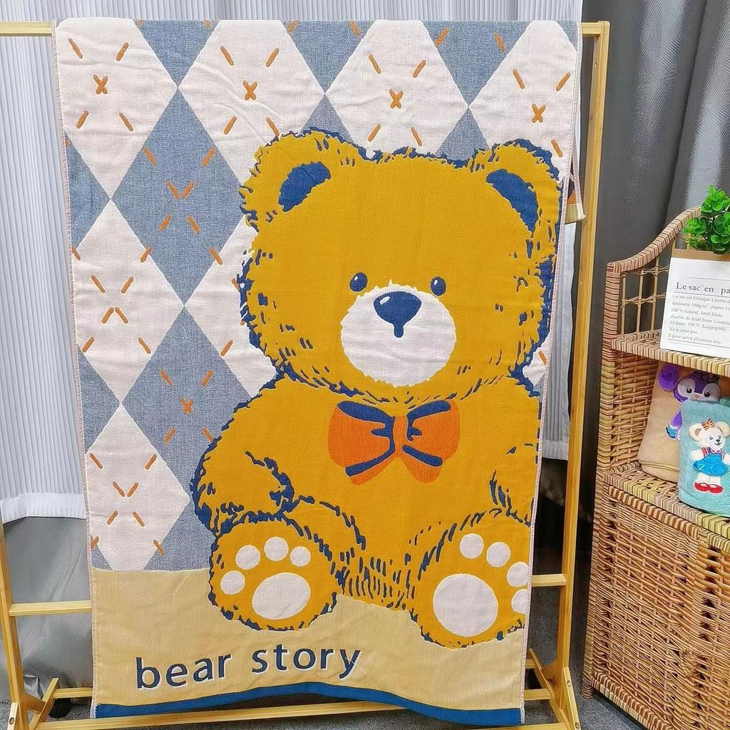 1pc Absorbing Quick Bath Towel for Bathroom Beach, Pure Cotton Yarn Jacquard Bath Towel Soft Large Towel 80x160cm, Various Style Floral Pattern Design