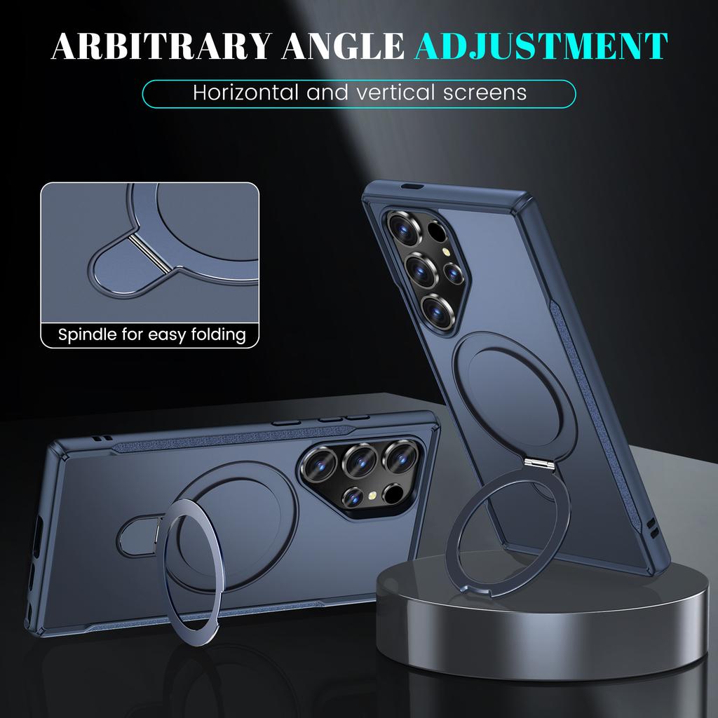 For Samsung Galaxy S23 Ultra Case with Magnetic Kickstand TPU + PC Anti Drop Phone Cover