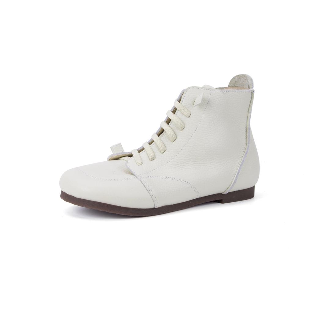 Johnature Handmade Genuine Leather Flat Ankle Boots Casual Soft Cowhide Soft Soled Women's Shoes