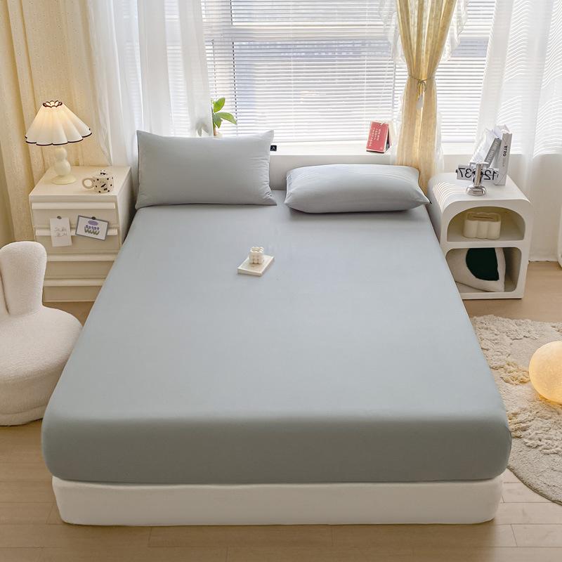 Pure Cotton Solid Color Single Product Fitted Sheet Bed Cover Dust Cover Bed Bag Protective Cover