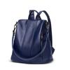Street Trend Women's Luggage Leather Goods Solid Color Backpack Leather Sewing Line Women's Backpack