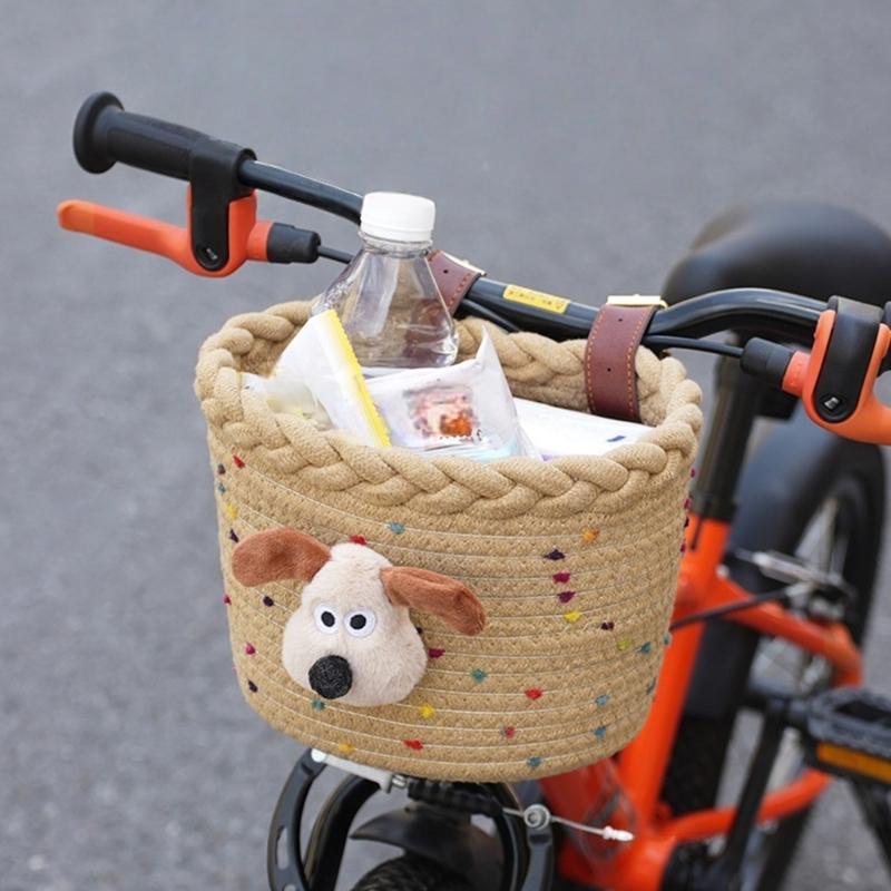 Kids Bike Basket Front Decoration Child Scooters Front Storage Panniers Basket for Mountain Cycling and Playtimes