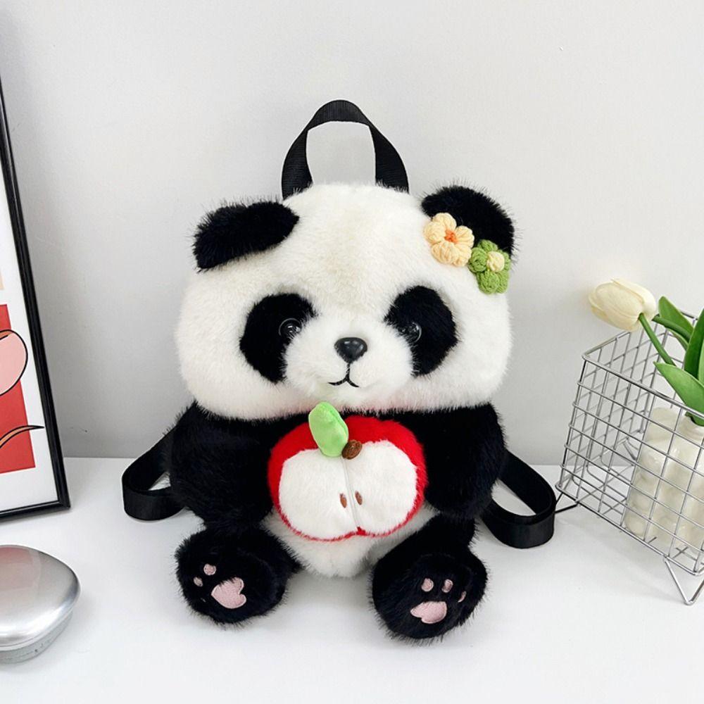 PP Cotton Panda Shaped Design Backpack Animal Doll Plush Schoolbag  Kids Playing Supplies