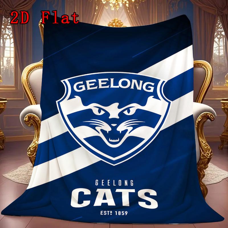 Geelong Cats-inspired 2D Flat Pattern Flannel Blanket High quality All Seasons Warmth and Comfort Perfect for Christmas Gifts.PMT0914370