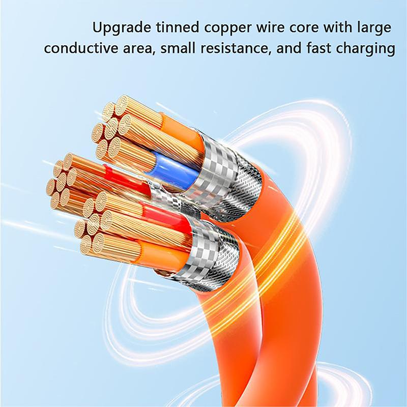 120W Three Colors Super Fast Charging Data Cable Hight Quality 3 In 1Type-C Data Line For Mobile Phone 6A Data Cable