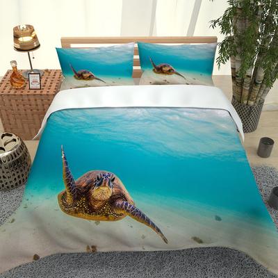 Copripiumino Matrimoniale 3D Animale Tartaruga Biancheria da Letto Coperta Regali Per Bambini Adolescenti Caldo Estivo Set Matrimoniale Piumone