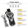 7-in-1 Multifunctional Survival Whistle with LED, Thermometer, and Compass