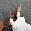 Retro Versatile Women's Leather Shoes - Low Heel Single Shoes