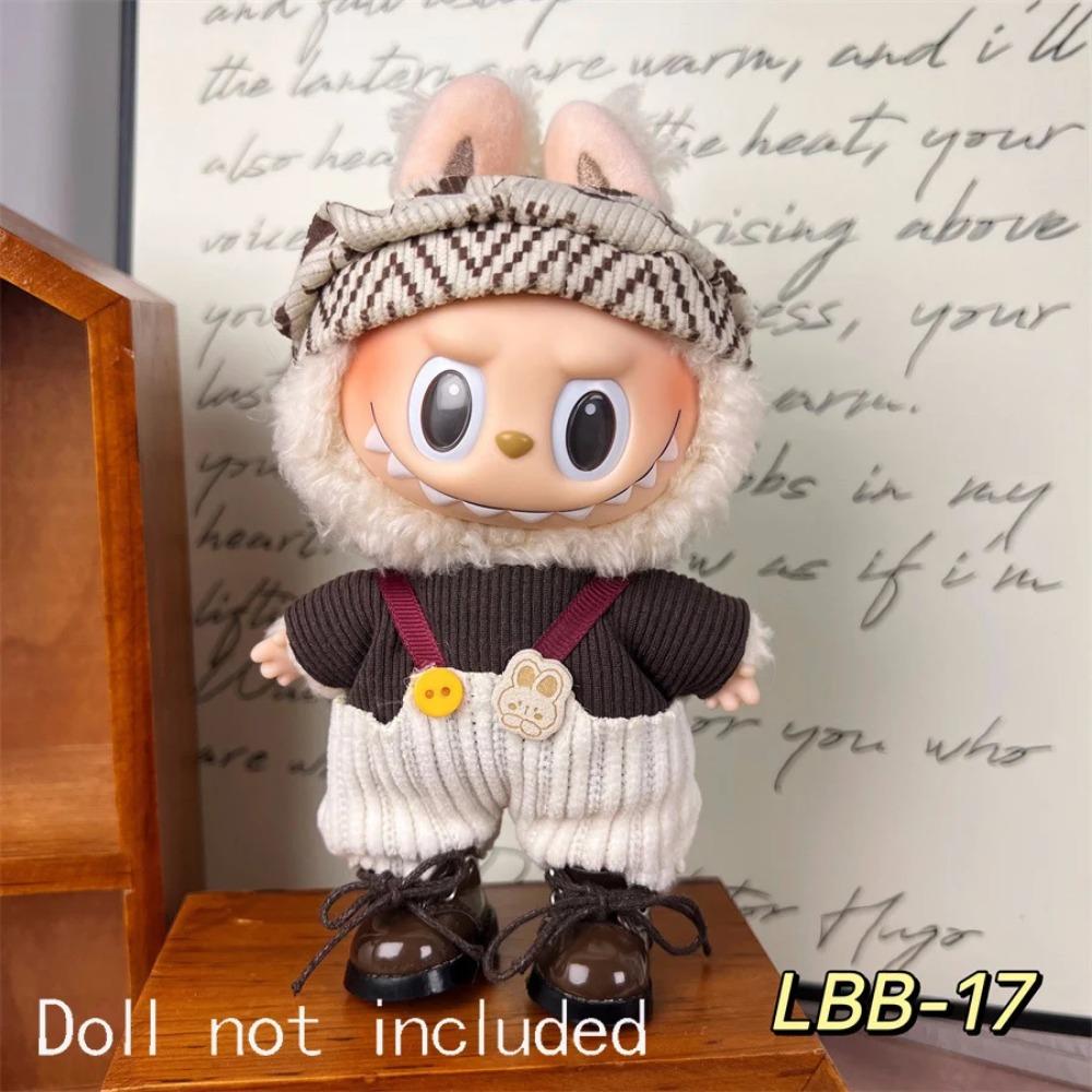 Only Clothes For 15-17CM Labubu Mini Accessories Clothes Clothing Dolls Set Sitting Party Scarf Hat Bag Cute Decoration Gift
