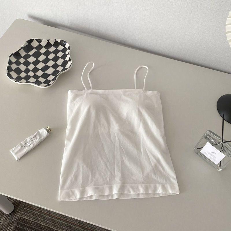 Spicy Summer Solid Color One-Shoulder Camisole with Chest Pads XS for 50-60 jin