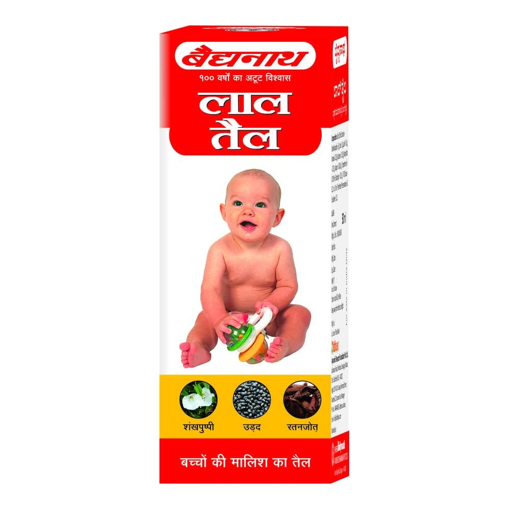 Baidyanath Lal Tel Ayurvedic Baby Massage Oil For Strong Bones And Muscles | Gentle Herbal Care For Newborn Growth | 100 ml Pack