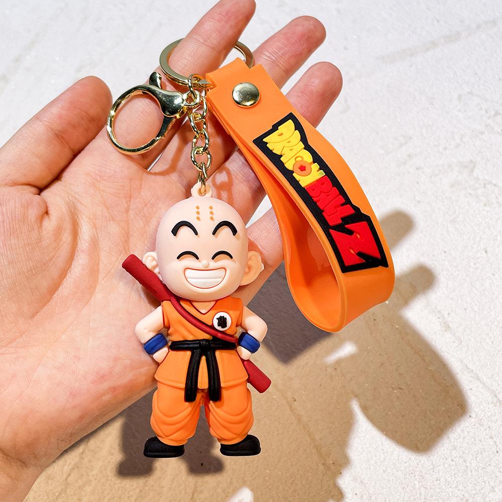Dragon Ball Z Keychain Anime Super Saiyan Goku Figure Cute Keyring Bag Pendent Car Ornament Key Accessories Kids Toy Xmas Gifts