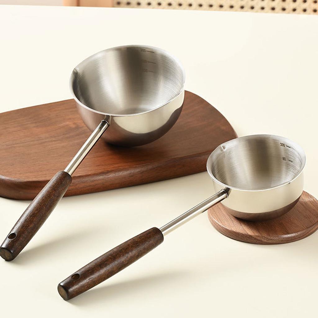 304 Stainless Steel Hot Oil Pot Milk Pan Stainless Steel Sauce Small Saucepan Cooking Boiling Butter Warmer Melting Kitchen Pan