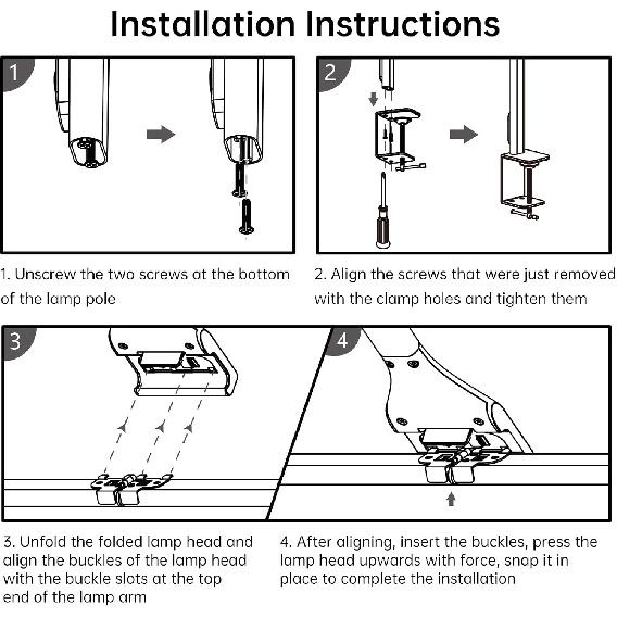 LED Desk Lamp for Home Office, 24W Eye-Caring Reading Light with Clamp, USB Charging Port, 7 Brightness 5 Color Mode, Memory Function, Auto-Off