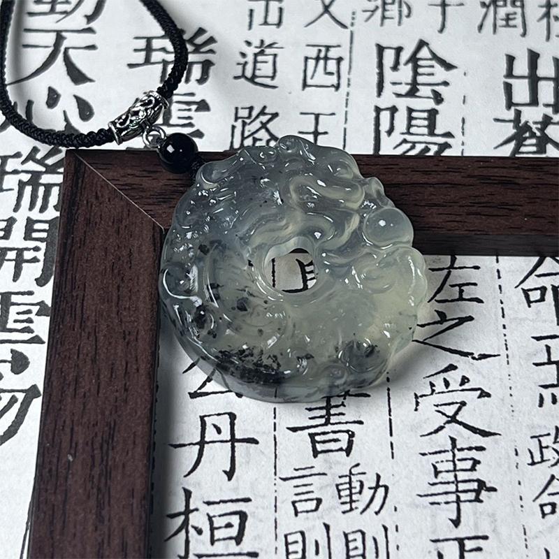 Collier avec pendentif dragon et phénix de style chinois pour femmes et filles, porte-bonheur, exorcisme, mauvais esprits, sécurité, breloques de bon augure