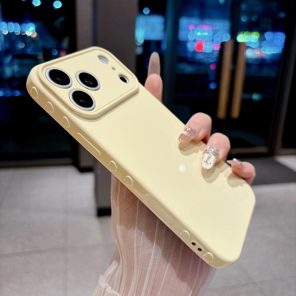 Compatible with Apple 17 Pro Max Heart Side iPhone 16/15 Protective Silicone Cover for 14/13