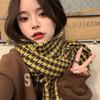 New Houndstooth Plaid Scarf for Women In Winter Versatile Korean Style High End Warm Scarf Student Ins Style Scarf