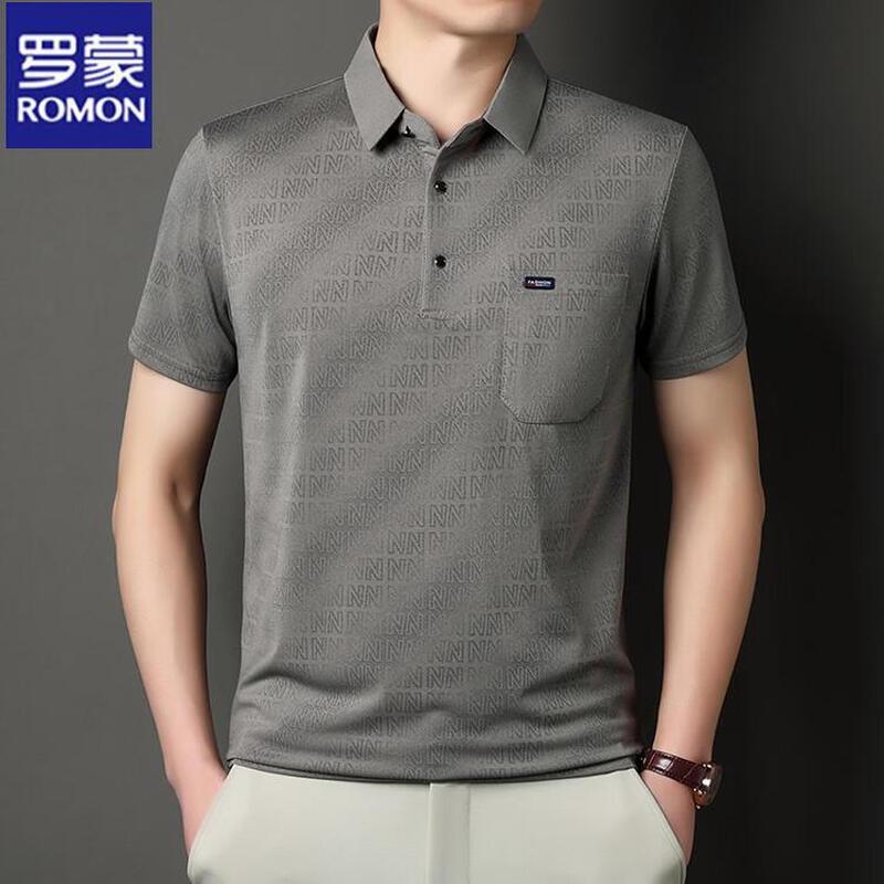 Romon Men s Business Casual Polo T-Shirt M