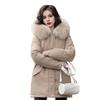 Women's Thicken Fleece Lined Drawstring Parka Windproof Warm Puffer Coat Faux Fur Hooded Down Jacket Winter Outerwear
