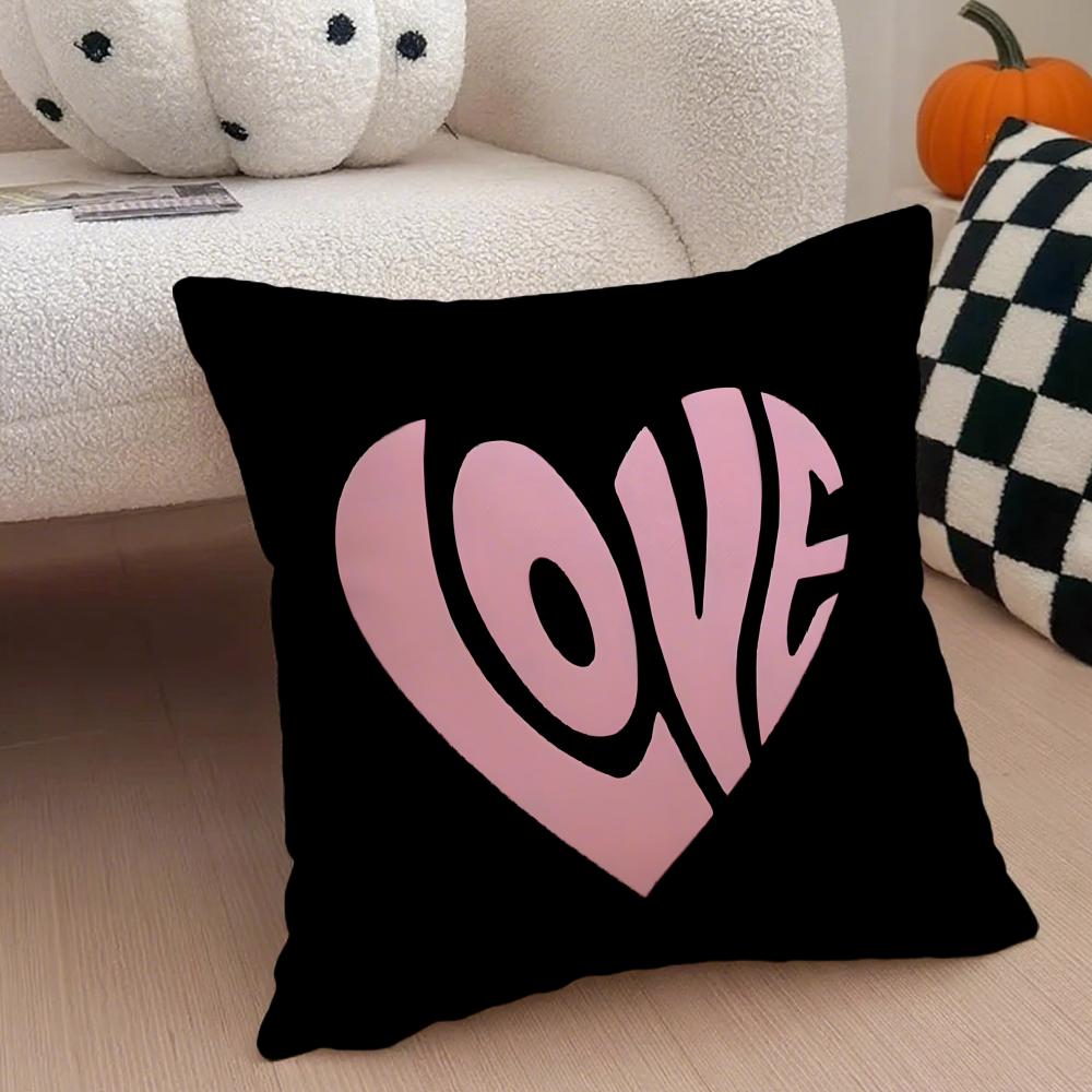 Heart Shape Cushion Cover Throw Pillow Cover Hidden Button Durable Polyester Chair Cushion
